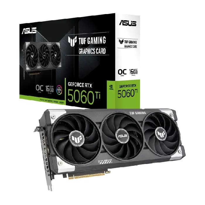 کارت گرافیک ایسوس مدل TUF Gaming GeForce RTX 5060 Ti OC 16GB | عماد رایان کارت گرافیک ایسوس مدل TUF Gaming GeForce RTX 5060 Ti OC 16GB