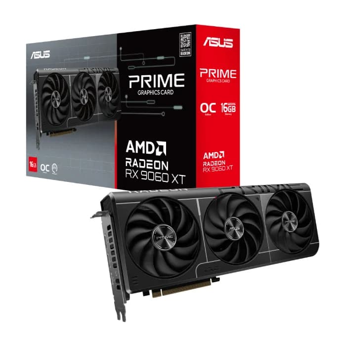 کارت گرافیک ایسوس مدل Prime Radeon RX 9060 XT OC Edition 16GB GDDR6 | عماد رایان کارت گرافیک ایسوس مدل Prime Radeon RX 9060 XT OC Edition 16GB GDDR6