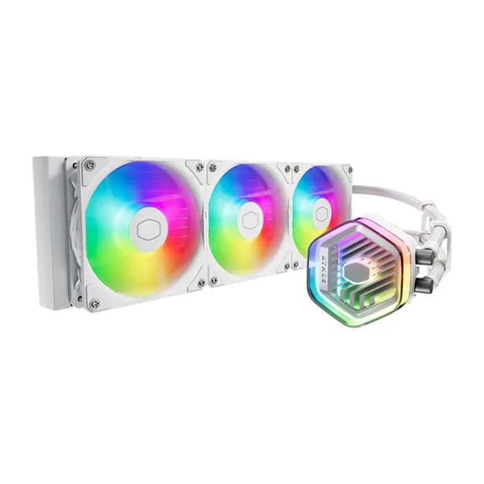 فن خنک کننده پردازنده سفید کولر مستر مدل MASTERLIQUID 360 ATMOS WHITE | عماد رایان فن خنک کننده پردازنده سفید کولر مستر مدل MASTERLIQUID 360 ATMOS WHITE