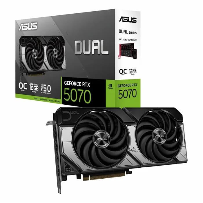کارت گرافیک ایسوس ASUS GeForce Dual RTX 5070 12GB GDDR7 OC Edition | عماد رایان کارت گرافیک ایسوس ASUS GeForce Dual RTX 5070 12GB GDDR7 OC Edition
